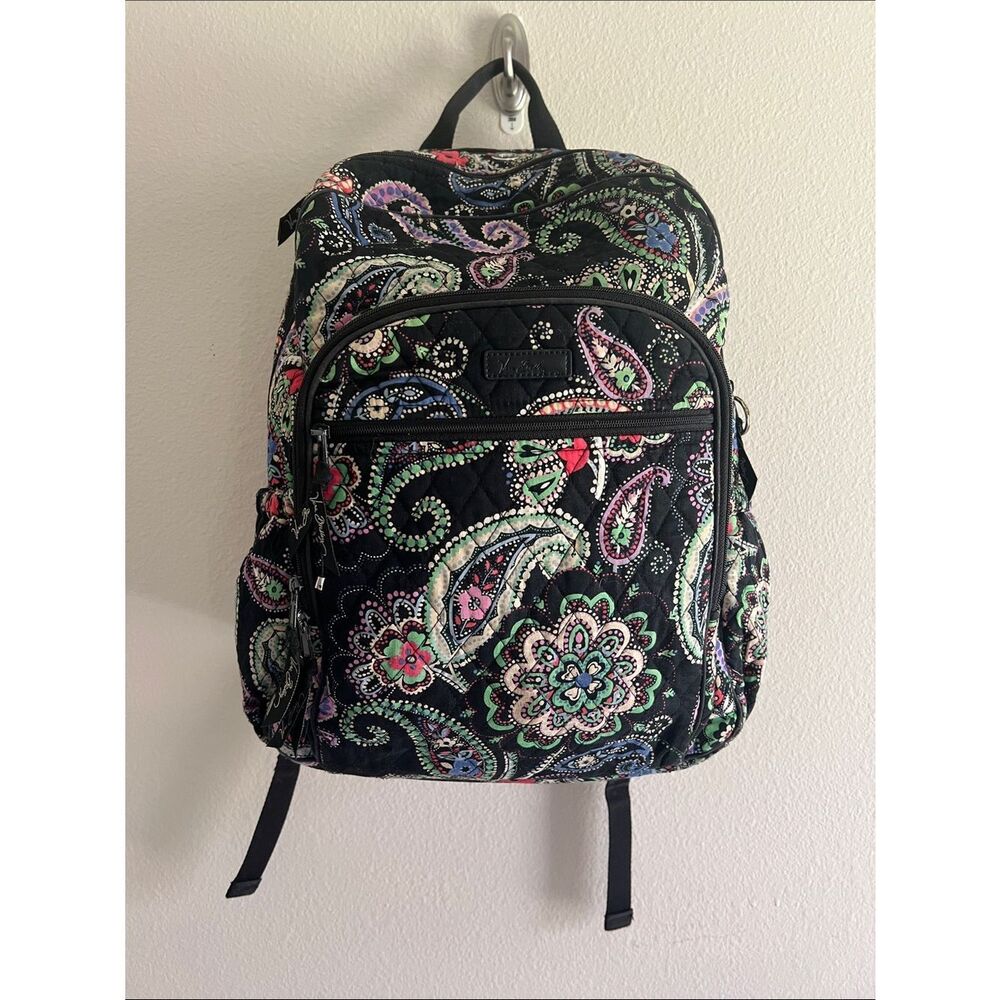 Vera Bradley Midnight Paisley Campus Tech Backpack Laptop School Travel Bag